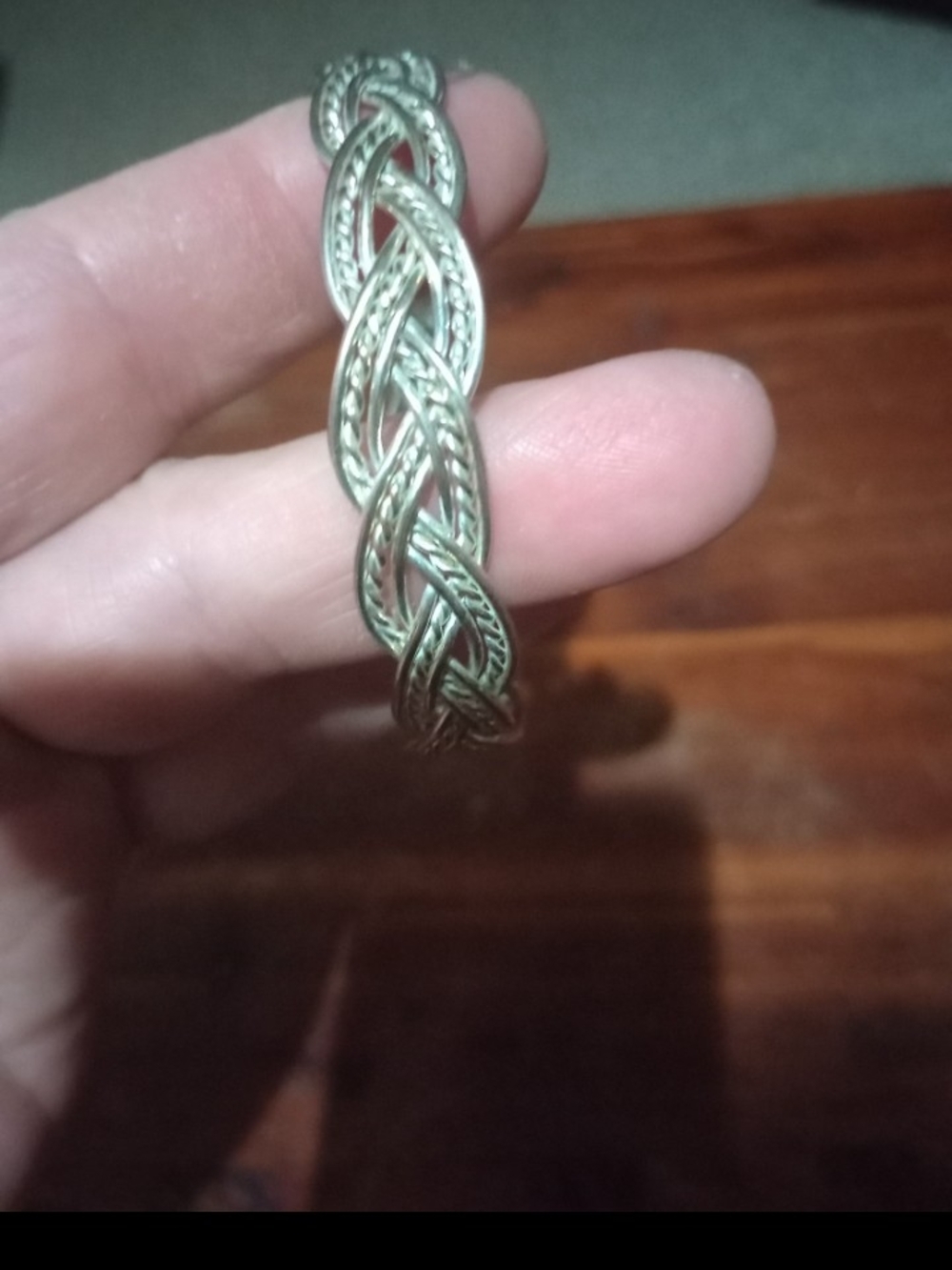 Braided Metallic Silver Cuff Bracelet - Women Jewelry